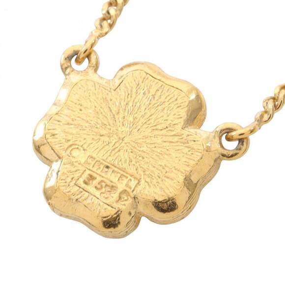 CHANEL White Logo Necklace